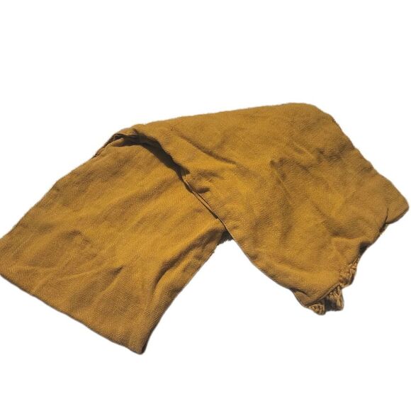 World Market Jute and Cotton Table Runner Ochre Yellow Turmeric 82in 16in - Picture 1 of 3